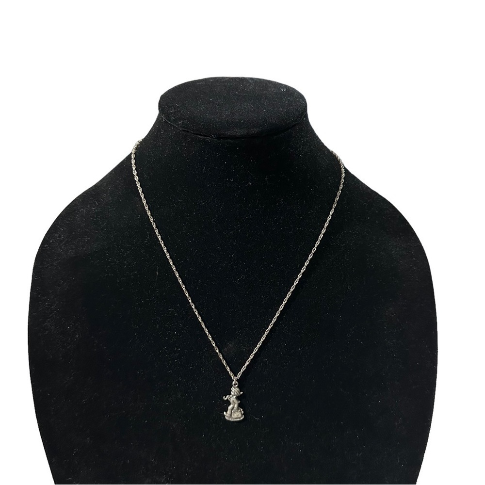 Vtg 90 MJ Hummel Club 925 Sterling Silver Charm & Necklace The Merry Wanderer 6g
